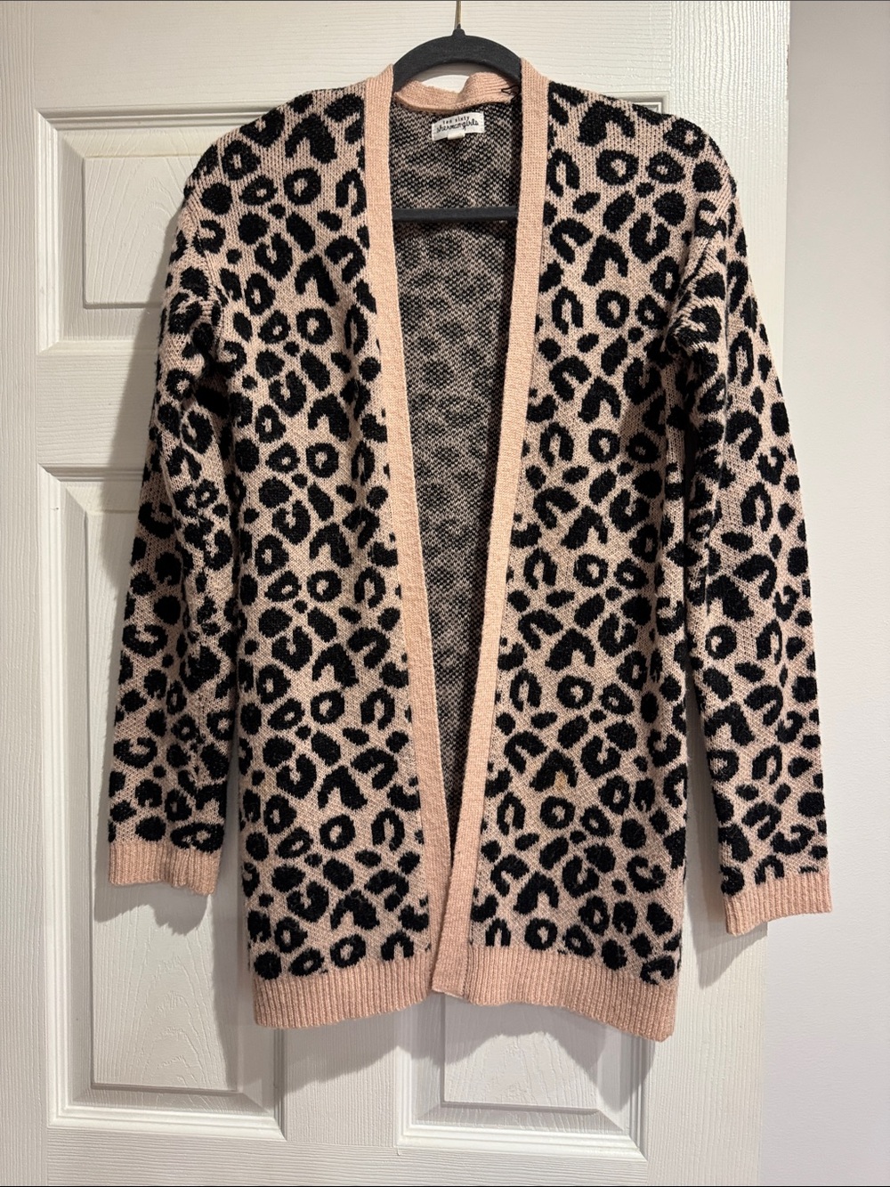Ten sixty Sherman Women's Pink Leopard Open-Front Cardigan Sweater size xl